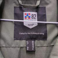 Technical Shell Riding Rain Jacket, detach hood, rear zipper vent *vgc, clean, mnr staining, rubs, threads
