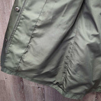 Technical Shell Riding Rain Jacket, detach hood, rear zipper vent *vgc, clean, mnr staining, rubs, threads
