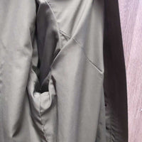 Technical Shell Riding Rain Jacket, detach hood, rear zipper vent *vgc, clean, mnr staining, rubs, threads
