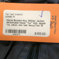 Hvy Winter Jacket, detachable hood, "fur" trim, zipper *xc, clean, mnr hair
