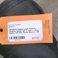 Fleece Lined Keyhole Quarter Sheet *gc, v. wpf, v. dirty, dusty, mnr hair, stains
