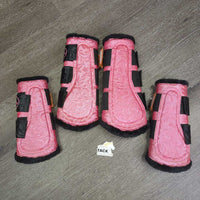 Front & Hind Closed Boots, Fleece Lined, velcro *vgc, dirty, dusty & sandy
