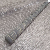 Riding Whip - Crop, Ribbon, rubber handle *gc/fair, v.dirty, No handle, stains, rubs, faded
