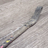 Riding Whip - Crop, Ribbon, rubber handle *gc/fair, v.dirty, No handle, stains, rubs, faded

