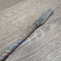 Riding Whip - Crop, Ribbon, rubber handle *gc/fair, v.dirty, No handle, stains, rubs, faded
