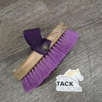 Stiff Bristle Body Brush, handle *gc, clean, peeled/rubbed top, mnr hair, marker, dents
