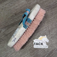 Stiff Bristle Body Brush, handle *gc/fair, clean, mnr hair, bent bristles, stained, marker, v.rubbed, torn nylon
