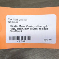 Plastic Mane Comb, rubber grip *vgc, clean, mnr scuffs, residue
