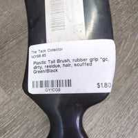 Plastic Tail Brush, rubber grip *gc, dirty, residue, hair, scuffed
