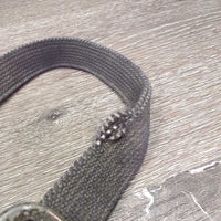 Stiff Nylon Halter, adj, snap *fair, stiff, dirty, frays, dingy, rust, pulled edges, rusty, oxidized

