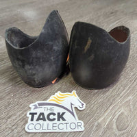 2 Pull on Soft Rubber Heel - Quarter Boots *gc, dirty, scuffs, trimmed edges, faded, rubs
