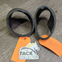 2 Pull on Soft Rubber Heel - Quarter Boots *gc, dirty, scuffs, trimmed edges, faded, rubs
