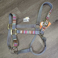 Soft Nylon Halter, adj, snap *gc, dirty, stains, rubs, dingy, faded, discolored
