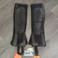 JUNIORS Neoprene Half Chaps *gc/fair, cracks, dirty, stiff zip
