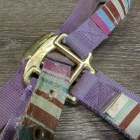 Soft Nylon Halter, adj, snap *gc, dirty, stains, rubs, dingy, faded, discolored, scratches, chews, frays
