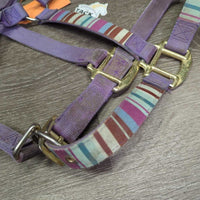 Soft Nylon Halter, adj, snap *gc, dirty, stains, rubs, dingy, faded, discolored, scratches, chews, frays
