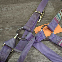 Soft Nylon Halter, adj, snap *gc, dirty, stains, rubs, dingy, faded, discolored, scratches, chews, frays
