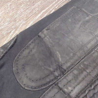 JUNIORS Neoprene Half Chaps *gc/fair, dirty, unstitched & torn, faded, cracked
