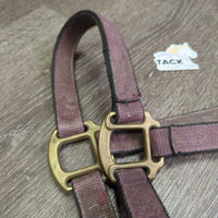 Thick Stiff Nylon Halter *fair, faded, v.dirty, stained, edge rubs, older
