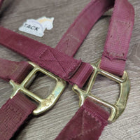 Thick Nylon Halter, adj, snap *gc, dirt, edge frays, faded?

