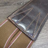 Padded Leather Girth, 1x els *gc, dirty, creases, hair, residue, Buckle lthr: cracked, stretched

