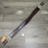 FS Flat Wide Padded Leather Girth, 2x els *vgc, clean, mnr hair, residue, puckered els
