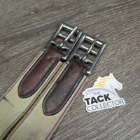 FS Flat Wide Padded Leather Girth, 2x els *vgc, clean, mnr hair, residue, puckered els
