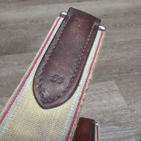 FS Flat Wide Padded Leather Girth, 2x els *vgc, clean, mnr hair, residue, puckered els
