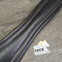 FS Flat Wide Padded Leather Girth, 2x els *vgc, clean, mnr hair, residue, puckered els
