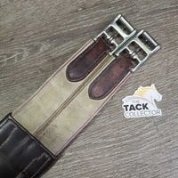 FS Flat Wide Padded Leather Girth, 2x els *vgc, clean, mnr hair, residue, puckered els
