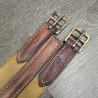 Narrow Leather Girth, 1x els *vgc, clean, older, stained, mnr rust, scuffs
