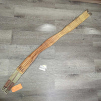 Narrow Leather Girth, 1x els *vgc, clean, older, stained, mnr rust, scuffs
