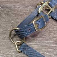 Narrow Stiff Nylon Halter, adj, snap *gc, dirty, stains, rub
