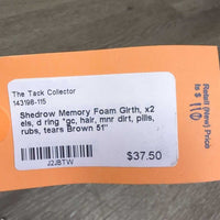 Memory Foam Girth, x2 els, d ring *gc, hair, mnr dirt, pills, rubs, tears
