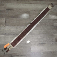 Nylon & Fleece Girth, 2x els, d ring, detach liner *fair, clumpy, dingy/stained, rubbed, puckered els, threads, dirt, hair
