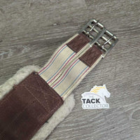 Nylon & Fleece Girth, 2x els, d ring, detach liner *fair, clumpy, dingy/stained, rubbed, puckered els, threads, dirt, hair
