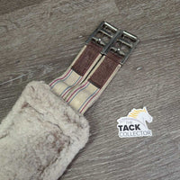 Nylon & Fleece Girth, 2x els, d ring, detach liner *fair, clumpy, dingy/stained, rubbed, puckered els, threads, dirt, hair
