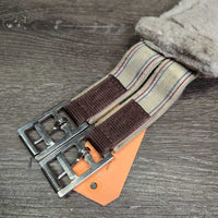 Nylon & Fleece Girth, 2x els, d ring, detach liner *fair, clumpy, dingy/stained, rubbed, puckered els, threads, dirt, hair
