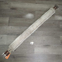 Nylon & Fleece Girth, 2x els, d ring, detach liner *fair, clumpy, dingy/stained, rubbed, puckered els, threads, dirt, hair
