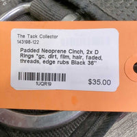 Padded Neoprene Cinch, 2x D Rings *gc, dirt, film, hair, faded, threads, edge rubs

