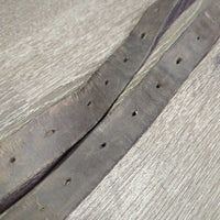 Thick Wide Stirrup Leathers *REPURPOSING ONLY *fair, undone stitching, slices, cracks, stretched, uneven, thin spots
