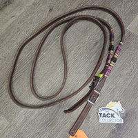 Pr Double Stitch Barrel - Roper Loop Reins, rawhide, 2x Conway Buckles *new
