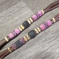 Pr Double Stitch Barrel - Roper Loop Reins, rawhide, 2x Conway Buckles *new
