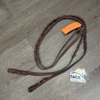 Narrow Braided Reins *vgc, clean, stiff, rubs, scrapes, mnr dirt/residue
