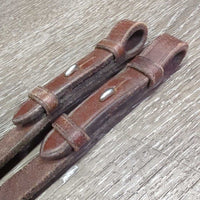 Narrow Braided Reins *vgc, clean, stiff, rubs, scrapes, mnr dirt/residue
