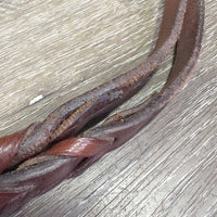 Narrow Braided Reins *vgc, clean, stiff, rubs, scrapes, mnr dirt/residue
