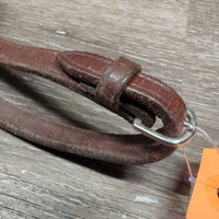 Narrow Braided Reins *vgc, clean, stiff, rubs, scrapes, mnr dirt/residue
