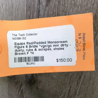 Rsd/Padded Monocrown Figure 8 Bridle *vgc/gc mnr dirty - dusty, rubs & scrapes, xholes
