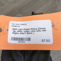 Light Pimple Riding Gloves *gc, clean, faded, rubs, pills, thin edges, older?
