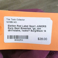 JUNIORS Euro Seat Breeches *gc, mnr dirt?stains, faded?
